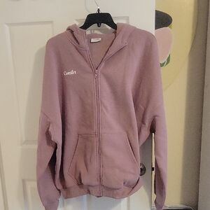 Comfrt SzXL oversized Cotton blend Mauve Zip-Up Hoodie NWT